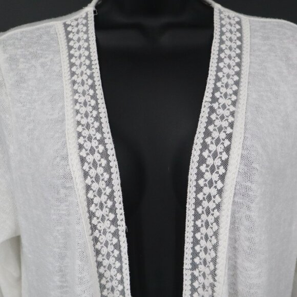 Torrid Cardigan Womens 0 White Boho Ethereal Resort Coastal Crochet Grannycore - Picture 8 of 16